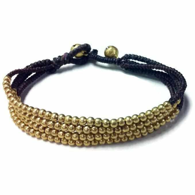 Cherish Brass Bead Adjustable Bracelet - Thailand