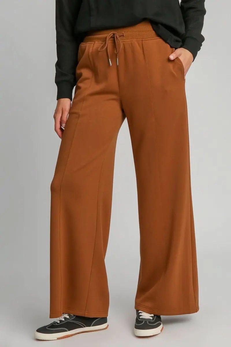 Trendsi Wide Leg Pants Women&amp;#39;s Casual Drawstring Trousers with Pockets