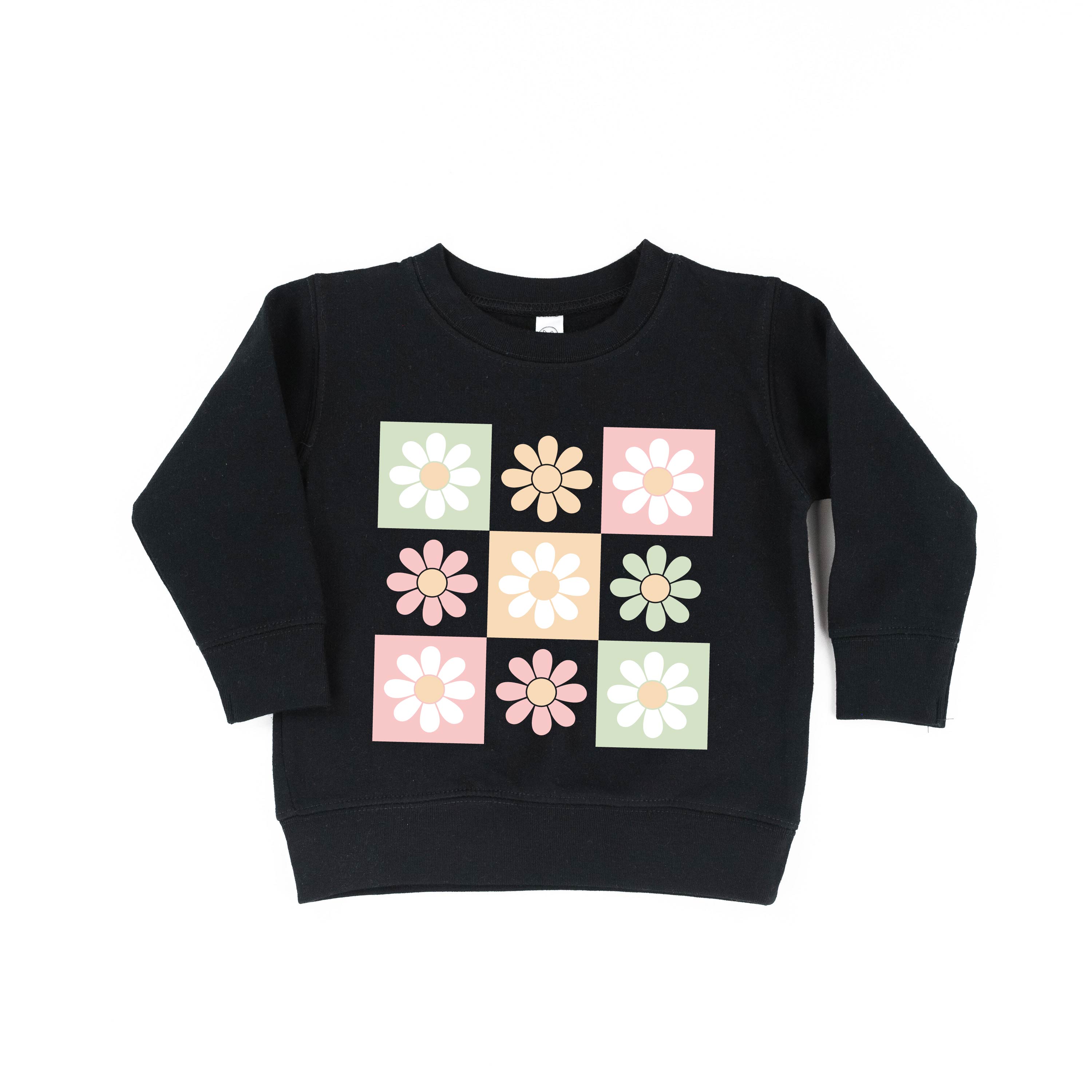 3x3 Checker Board Flowers - Child Sweater