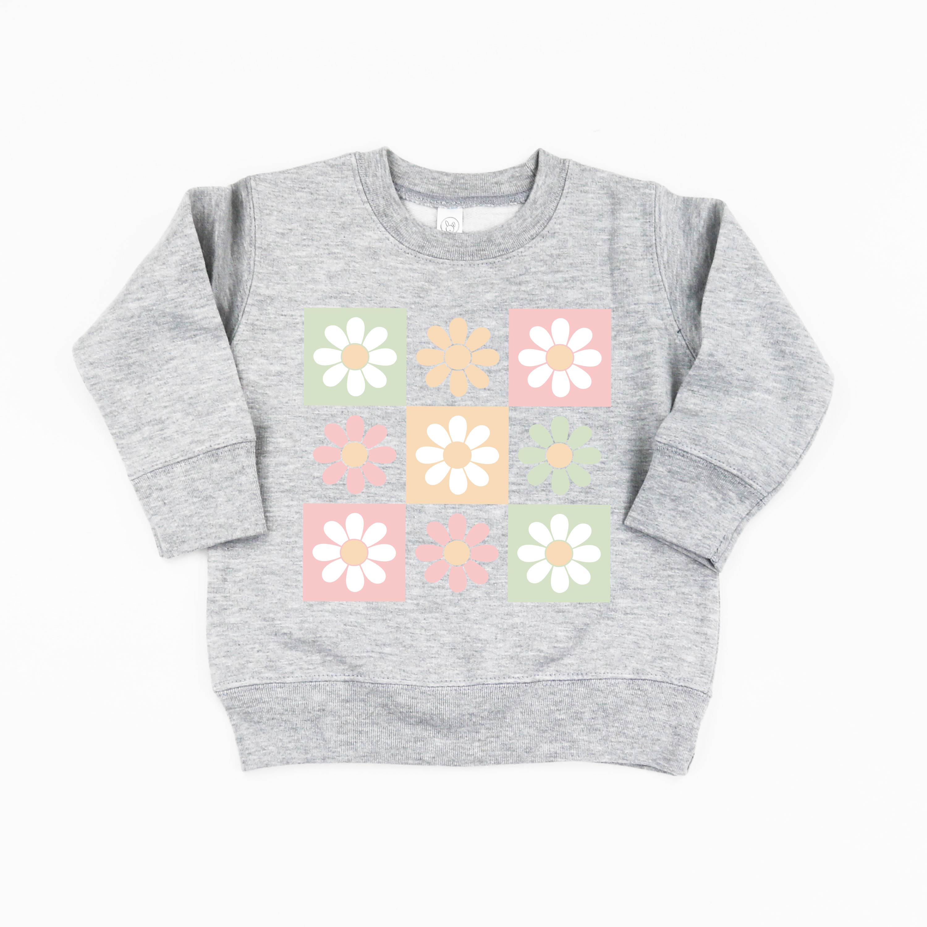 3x3 Checker Board Flowers - Child Sweater