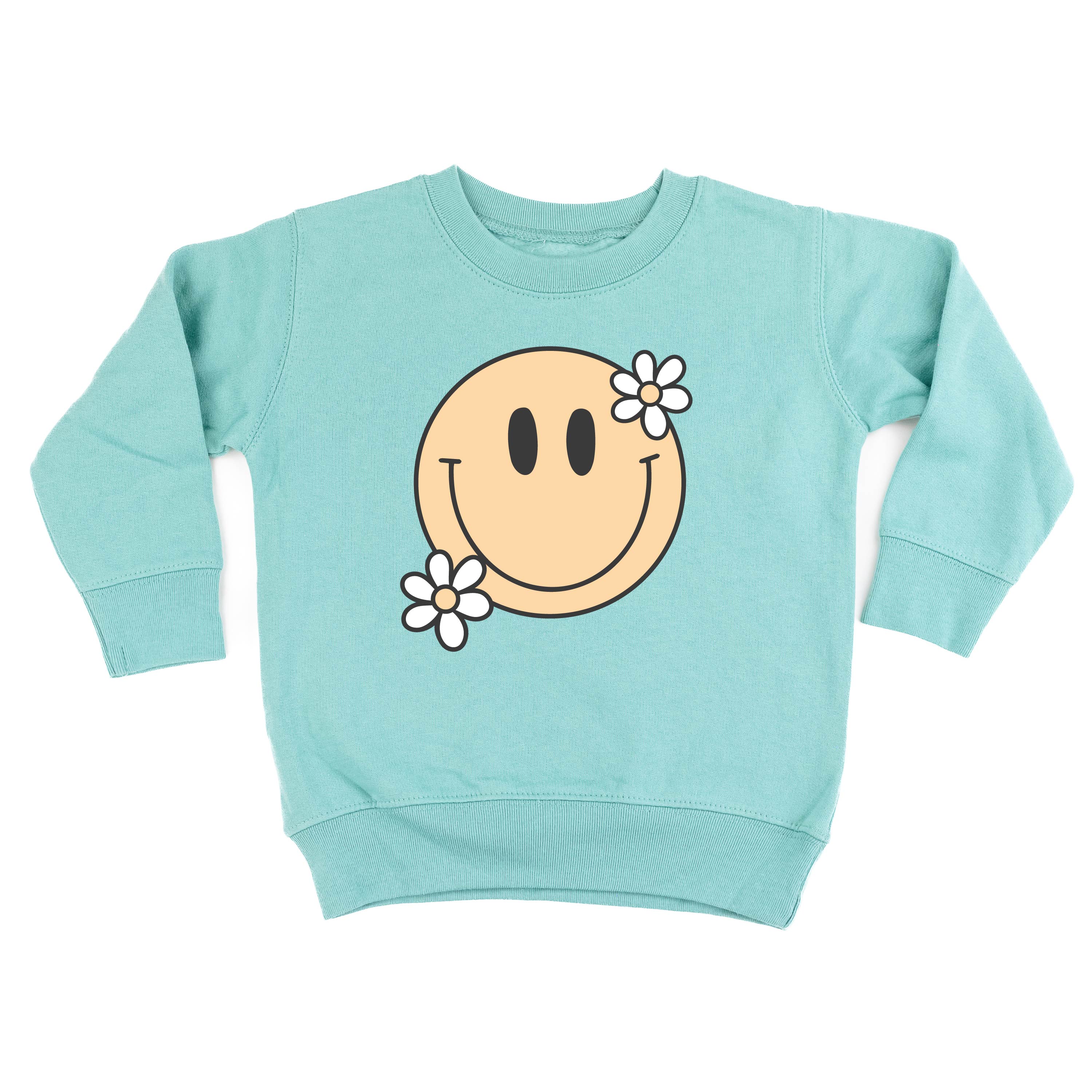 Big Smiley w/ Flowers - Child Sweater