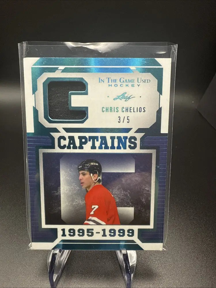 Chris Chelios 2022-23 Leaf In The Game Used Captains Jersey Relic 3/5 Blackhawks