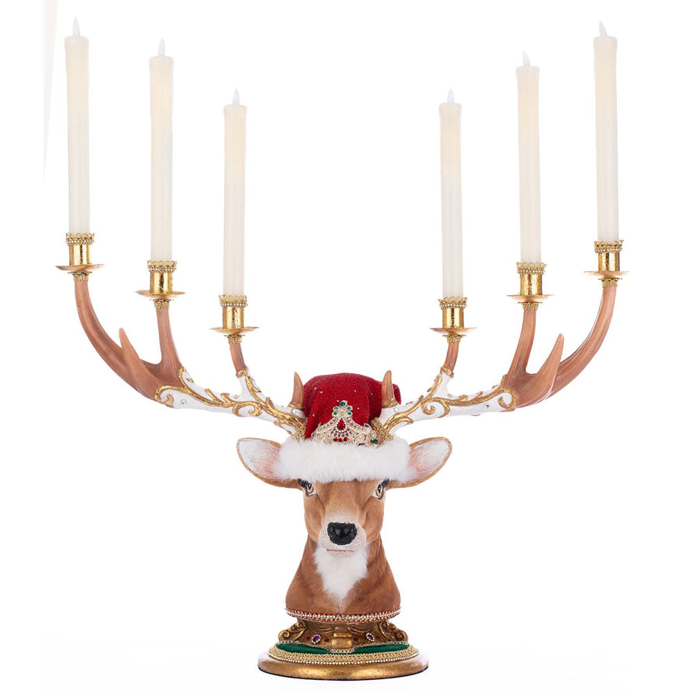 Christmas Ball Deer Head Candelabra by Katherine&amp;#39;s Collection