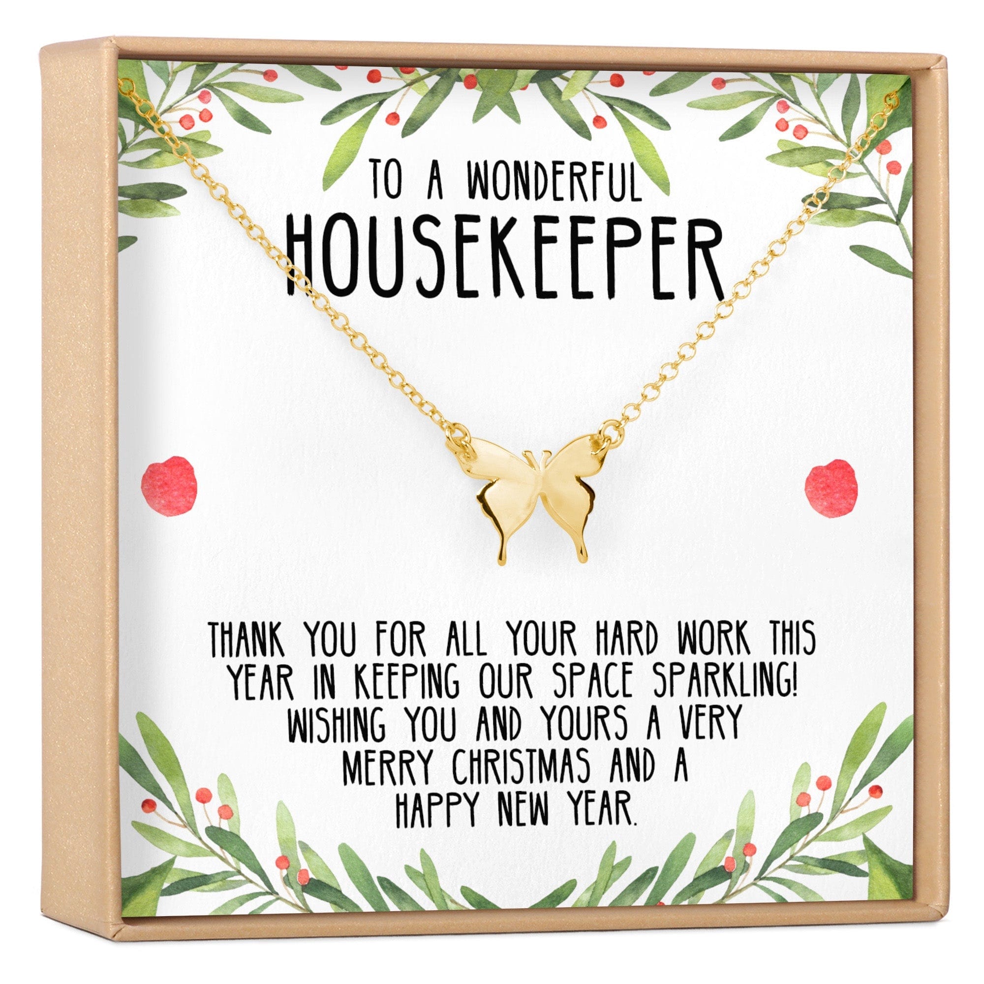 Christmas Gift for Cleaners Butterfly Pendant Necklace