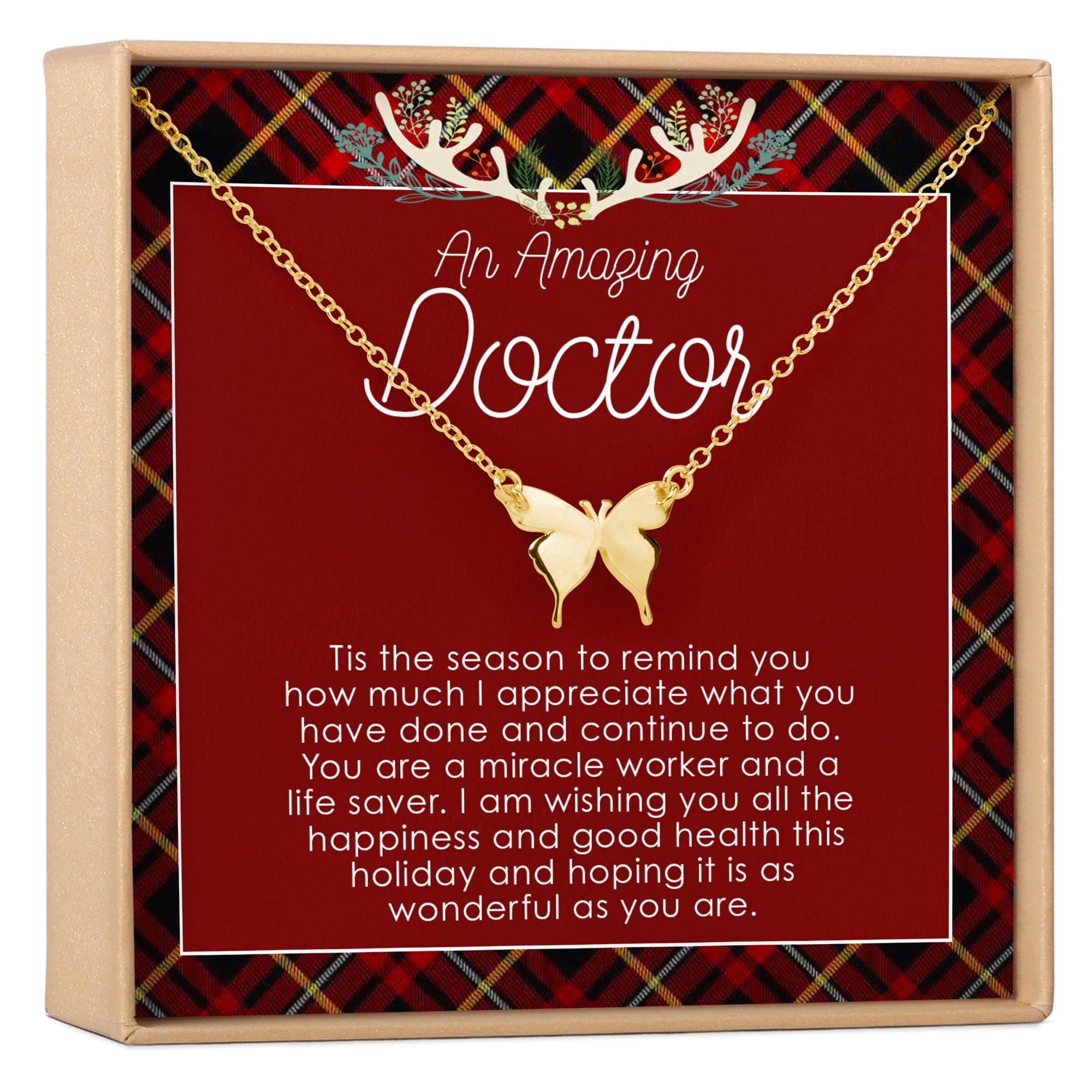 Christmas Gift for Doctor Butterfly Pendant Necklace