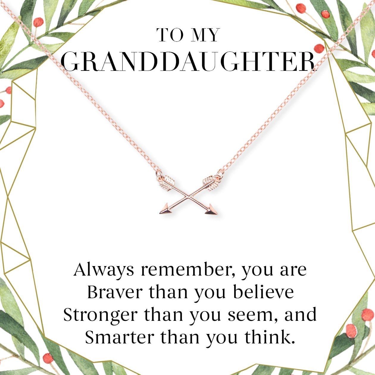Christmas Gift for Granddaughter Double Intersecting Arrows Necklace