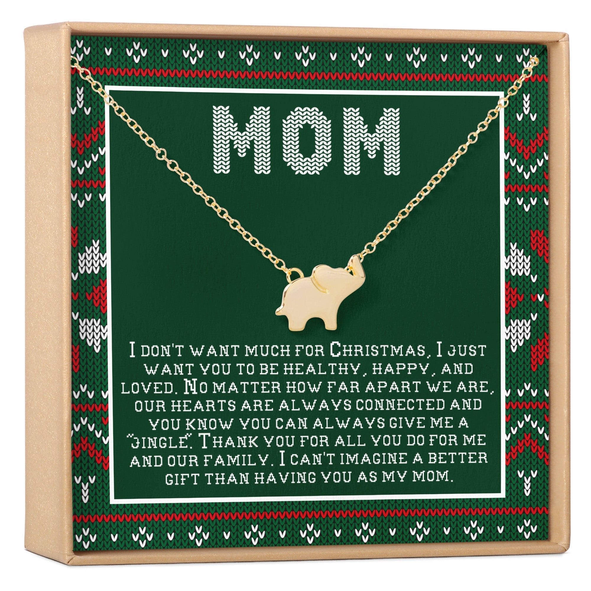 CHRISTMAS GIFT FOR MOM ELEPHANT PENDANT NECKLACE