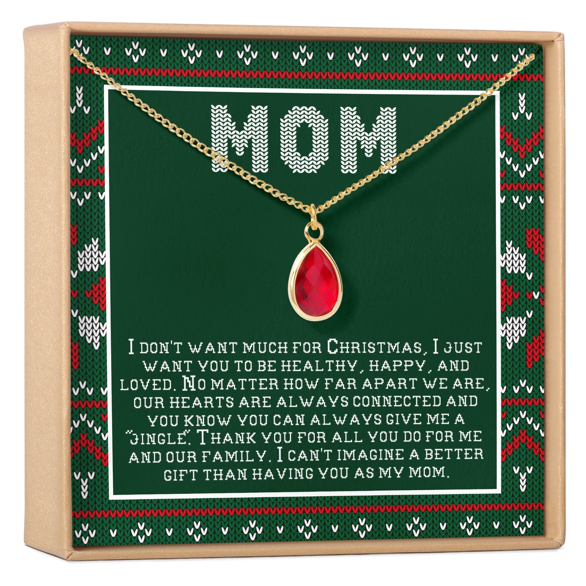 CHRISTMAS GIFT FOR MOM GEMSTONE NECKLACE