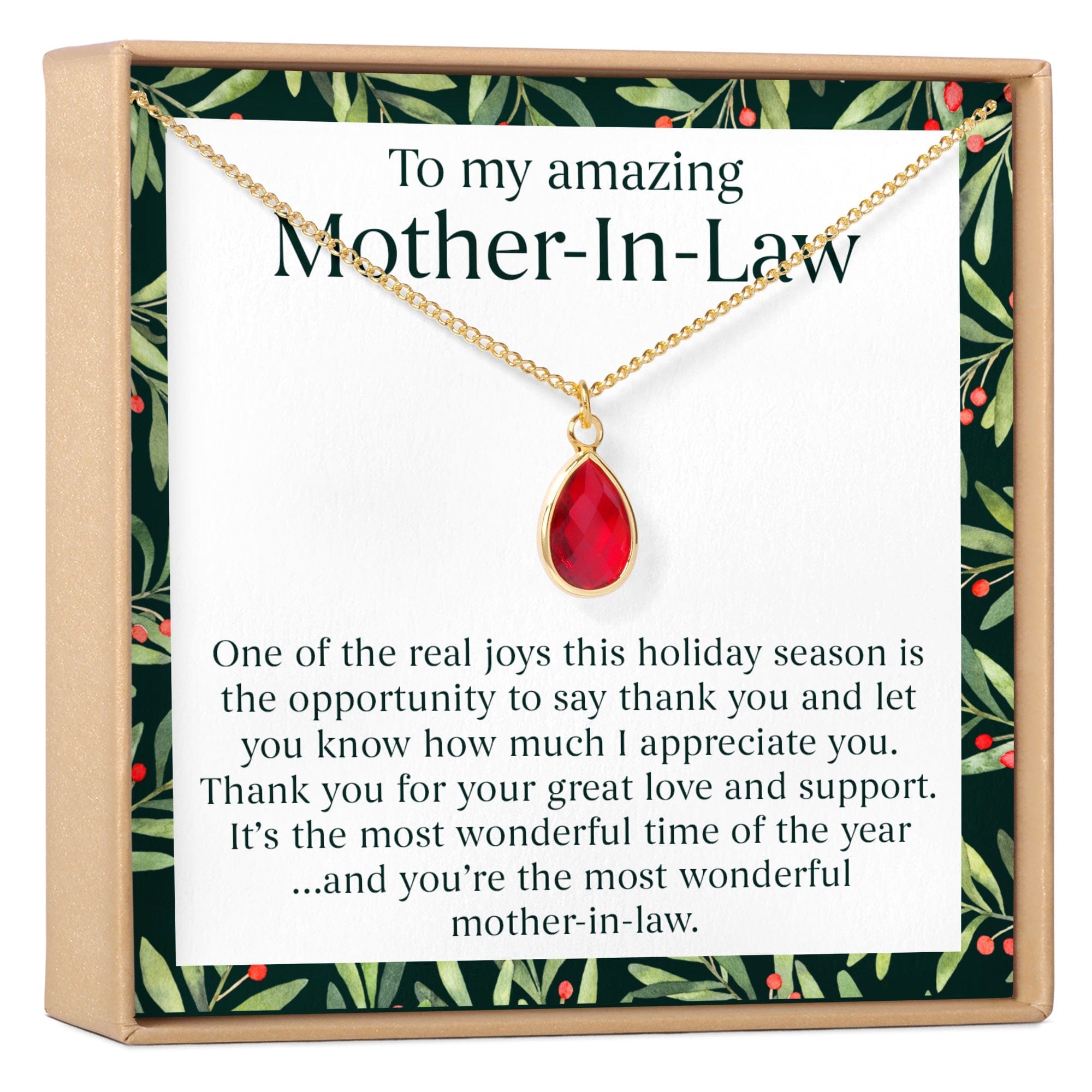 CHRISTMAS GIFT FOR MOTHER IN LAW GEMSTONE NECKLACE