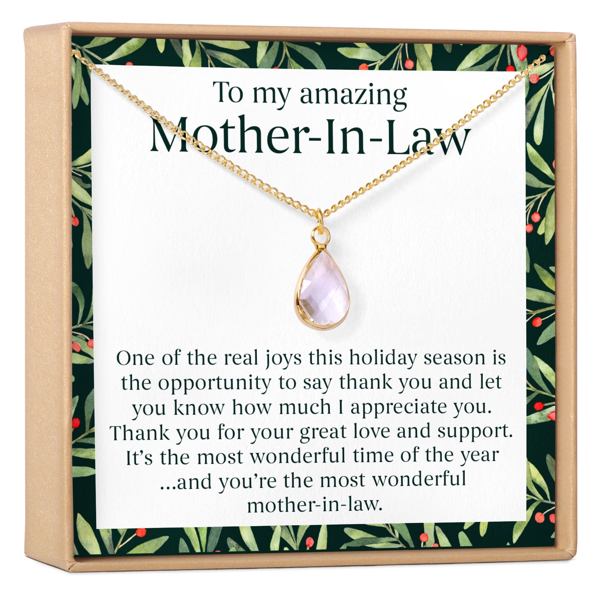 CHRISTMAS GIFT FOR MOTHER IN LAW GEMSTONE NECKLACE