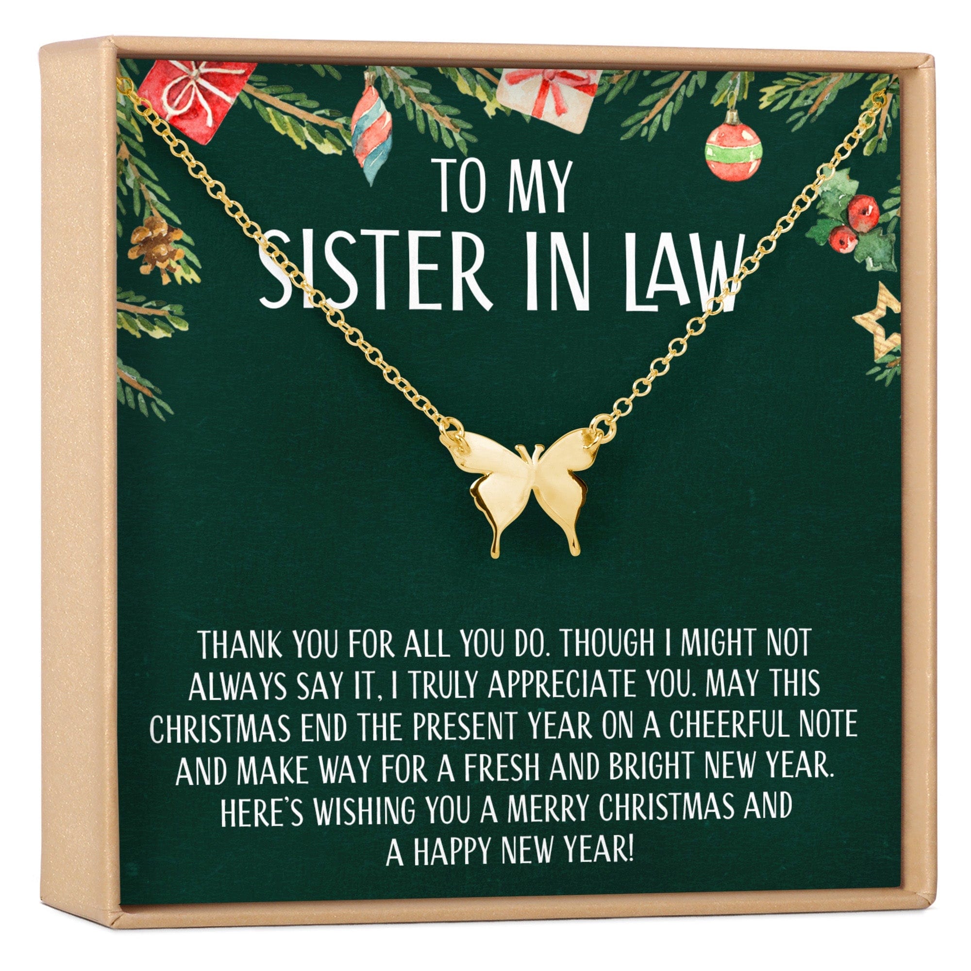 Christmas Gift for Sister-In-Law Butterfly Pendant Necklace