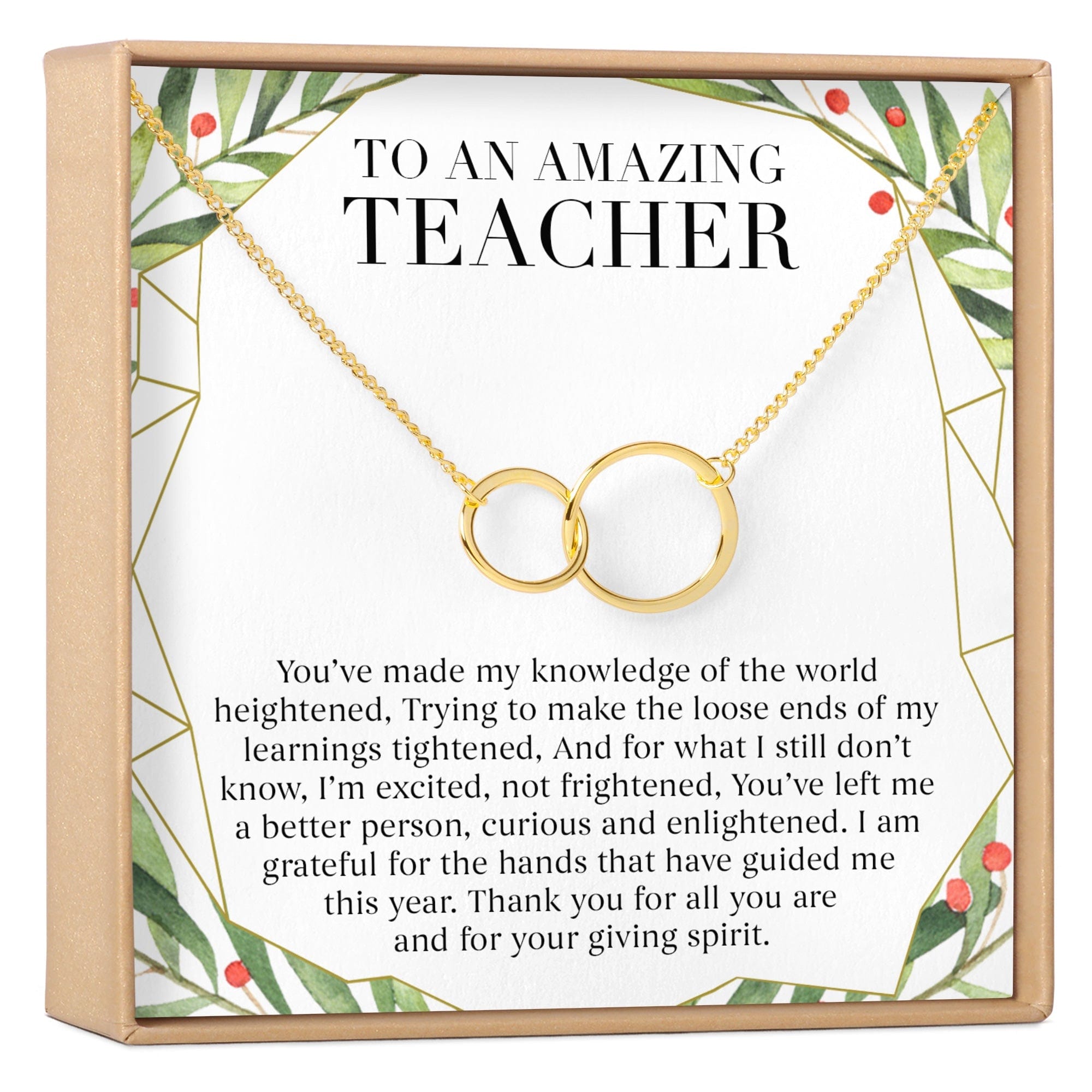 Christmas Gift for Teacher Double Circles Necklace