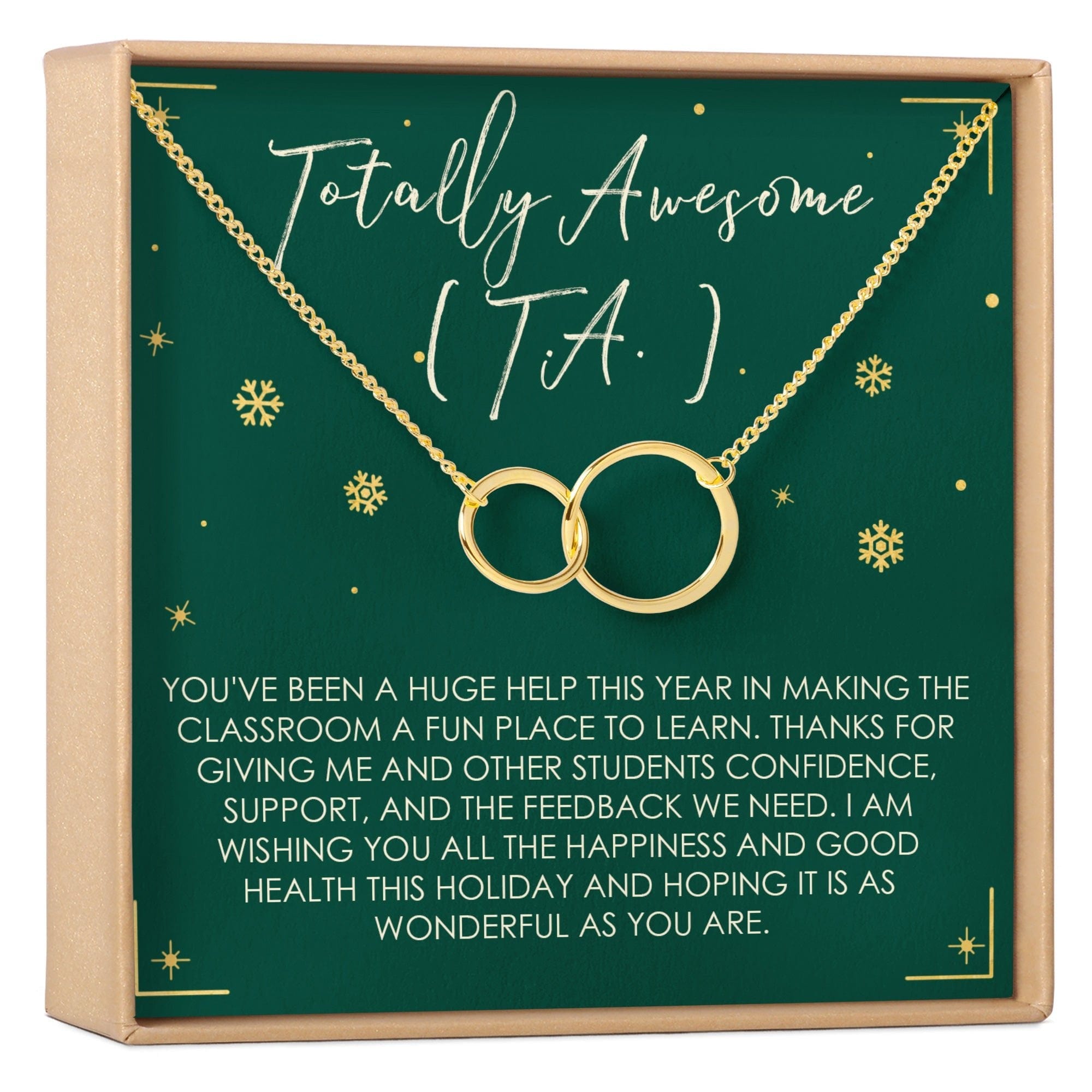 Christmas Gift for Teaching Assistant Double Circles Necklace