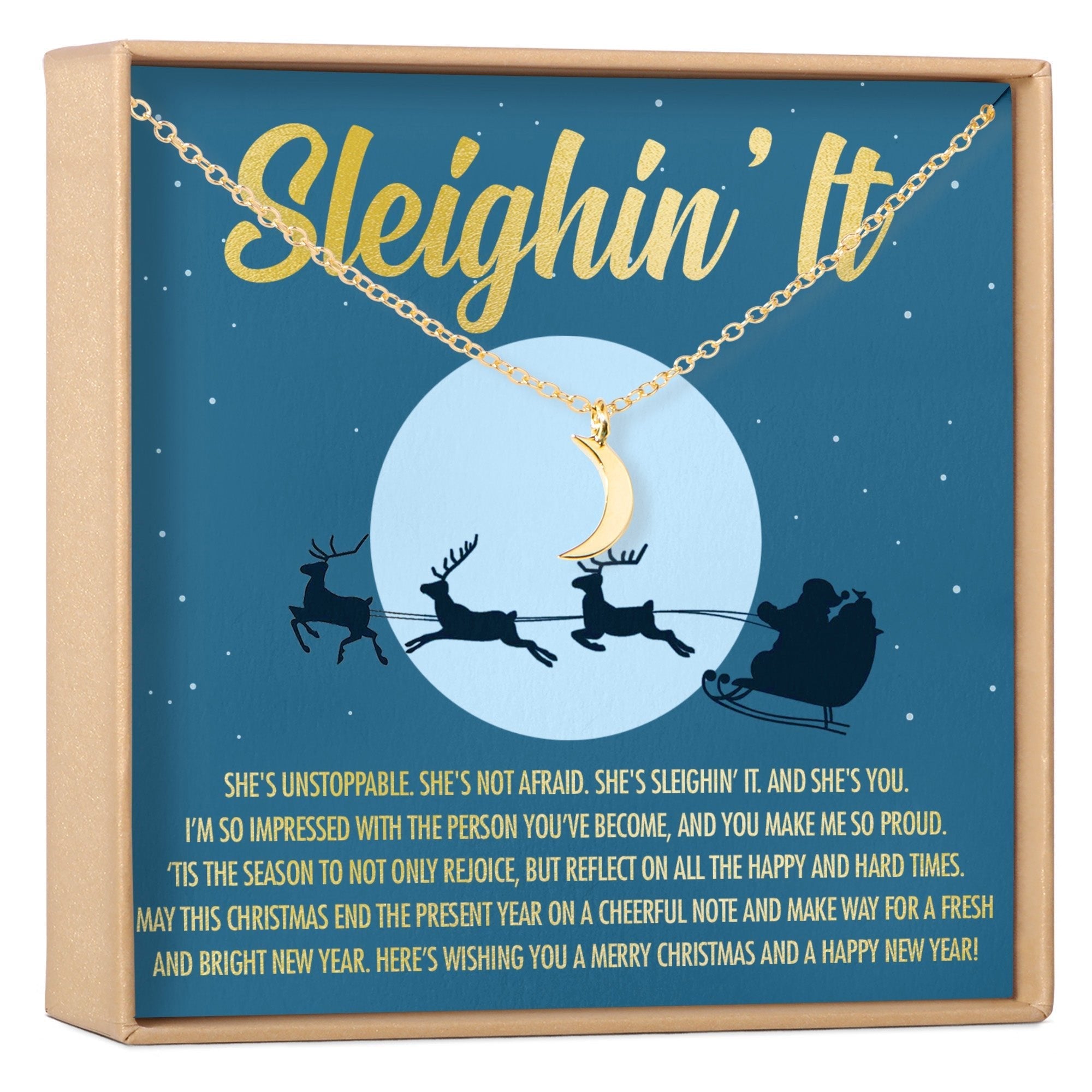 Christmas Gift for Teen Crescent Moon Pendant Necklace