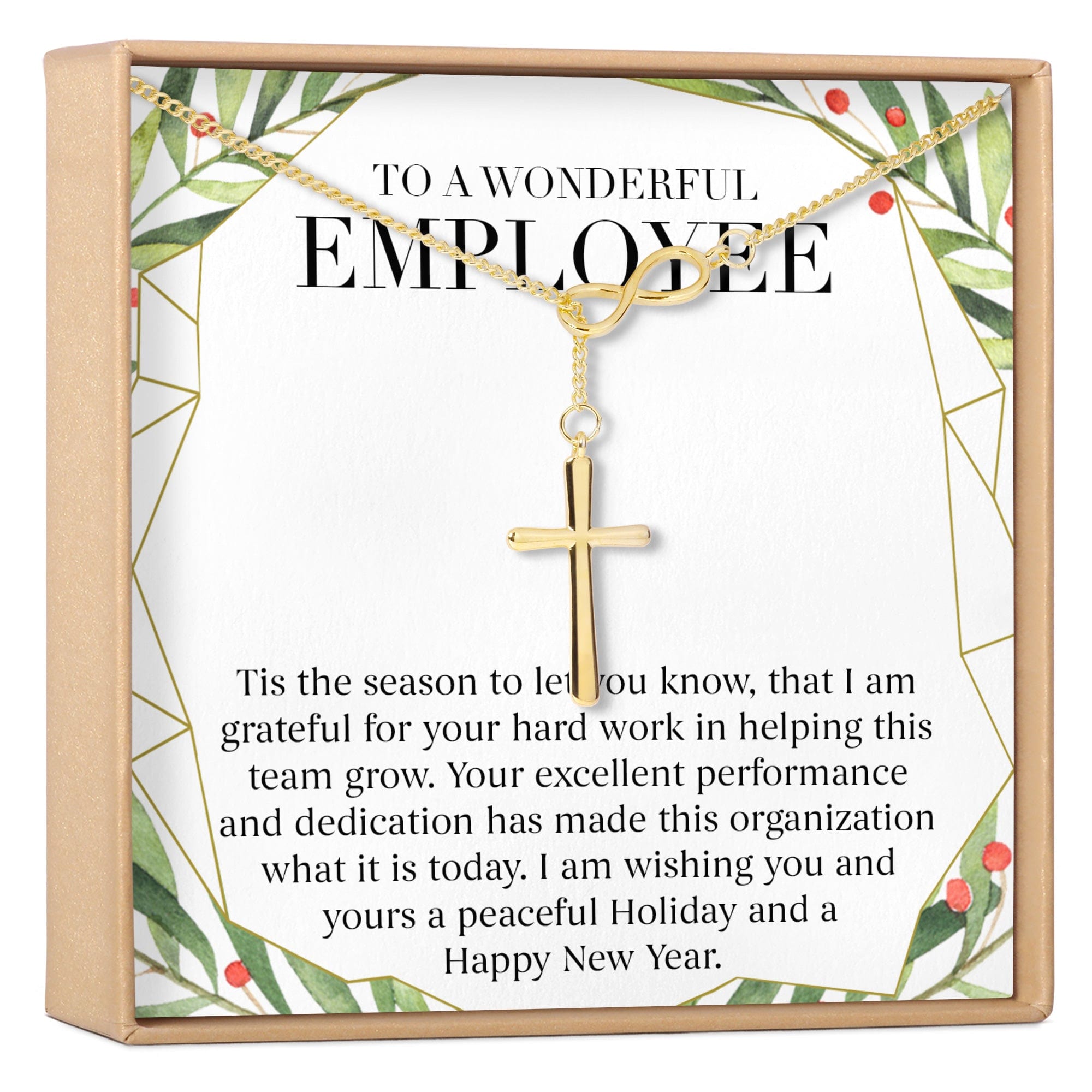 Christmas Gifts for Employee Appreciation Infinity Cross  Necklace