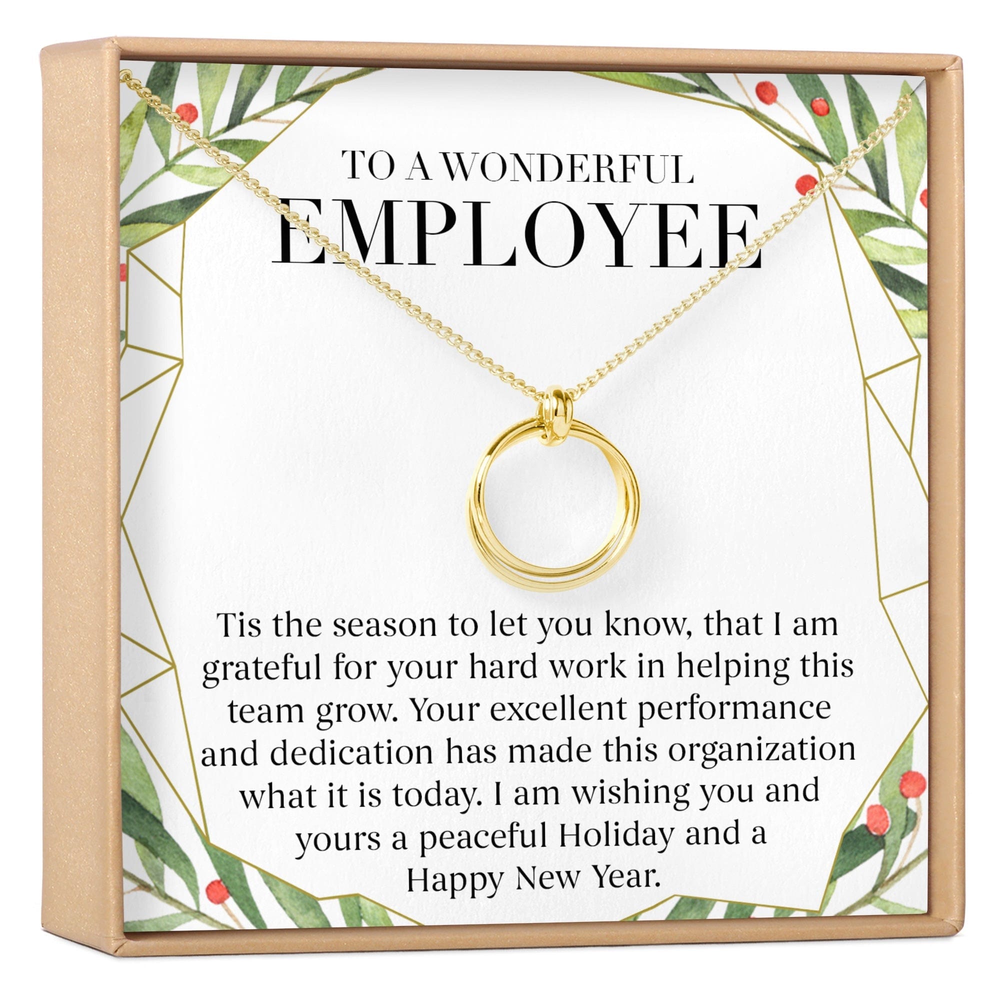 Christmas Gifts for Employee Appreciation Linked Circles Necklace