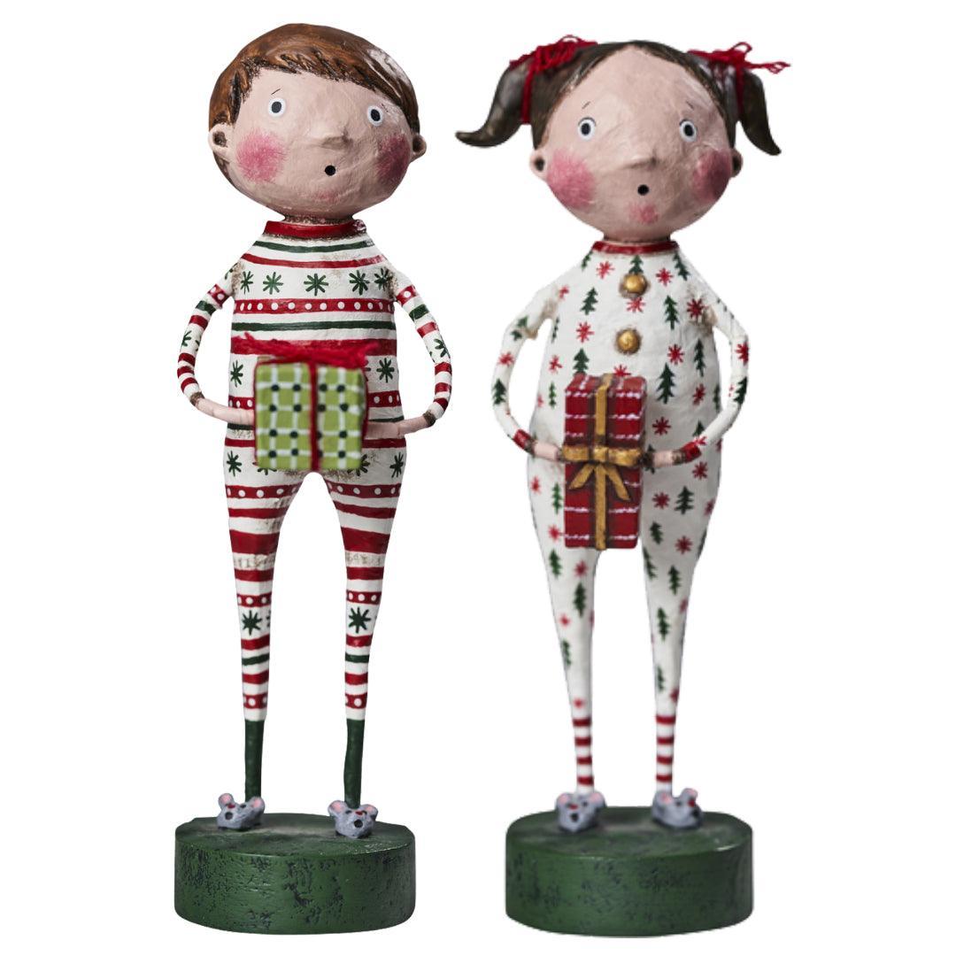 Christmas Jammies Set of 2 Lori Mitchell Figurines