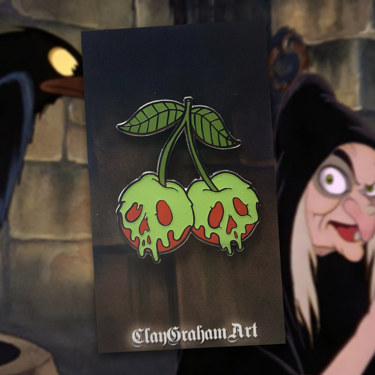 Just Two Bites Poison Cherries 1.75&amp;quot; Hard Enamel Pin