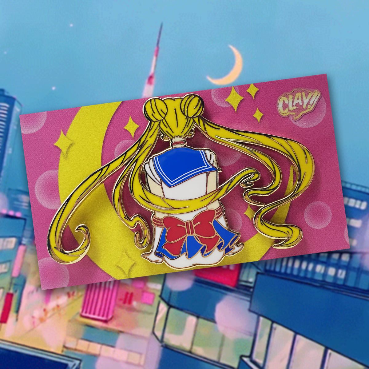 Sitter Moon 3&amp;quot; Hard Enamel Pin