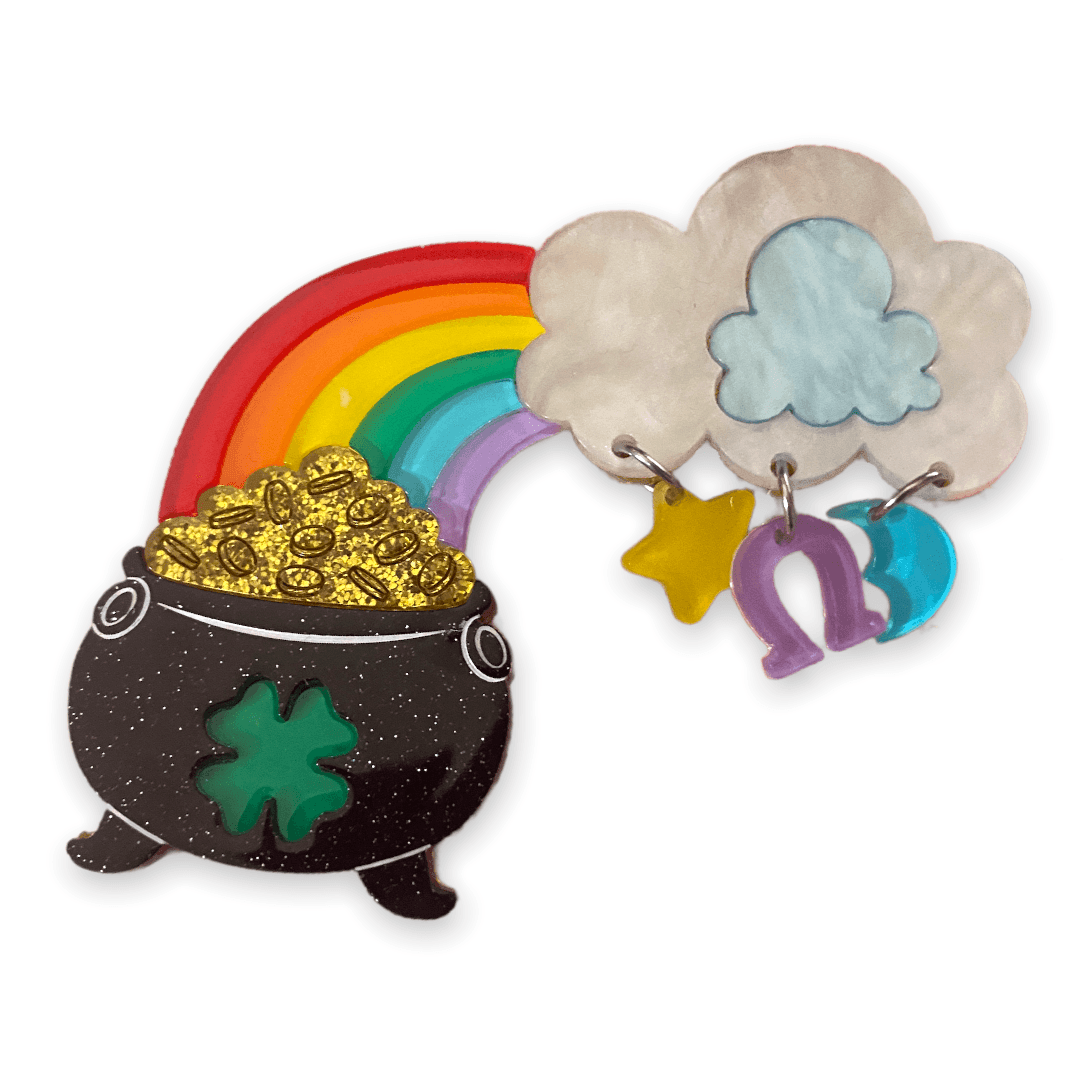 Clover the Rainbow Brooch by Lipstick &amp;amp; Chrome