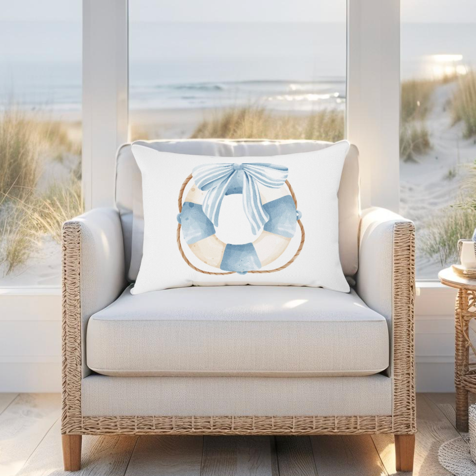 Nautical Lifesaver Throw Pillow