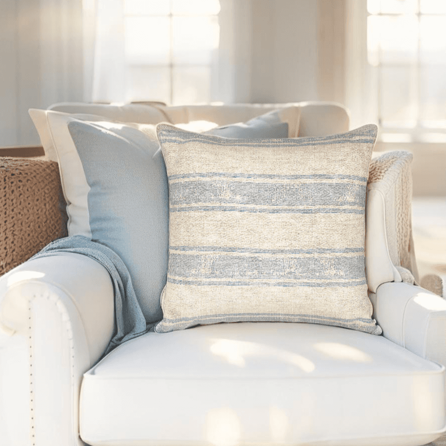 Coastal Striped Throw Pillow