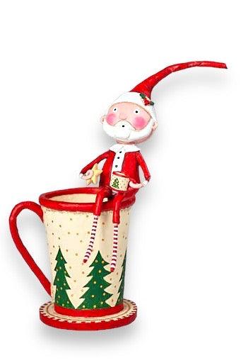 Cocoa and Cookies Santa Figurine by Lori Mitchell