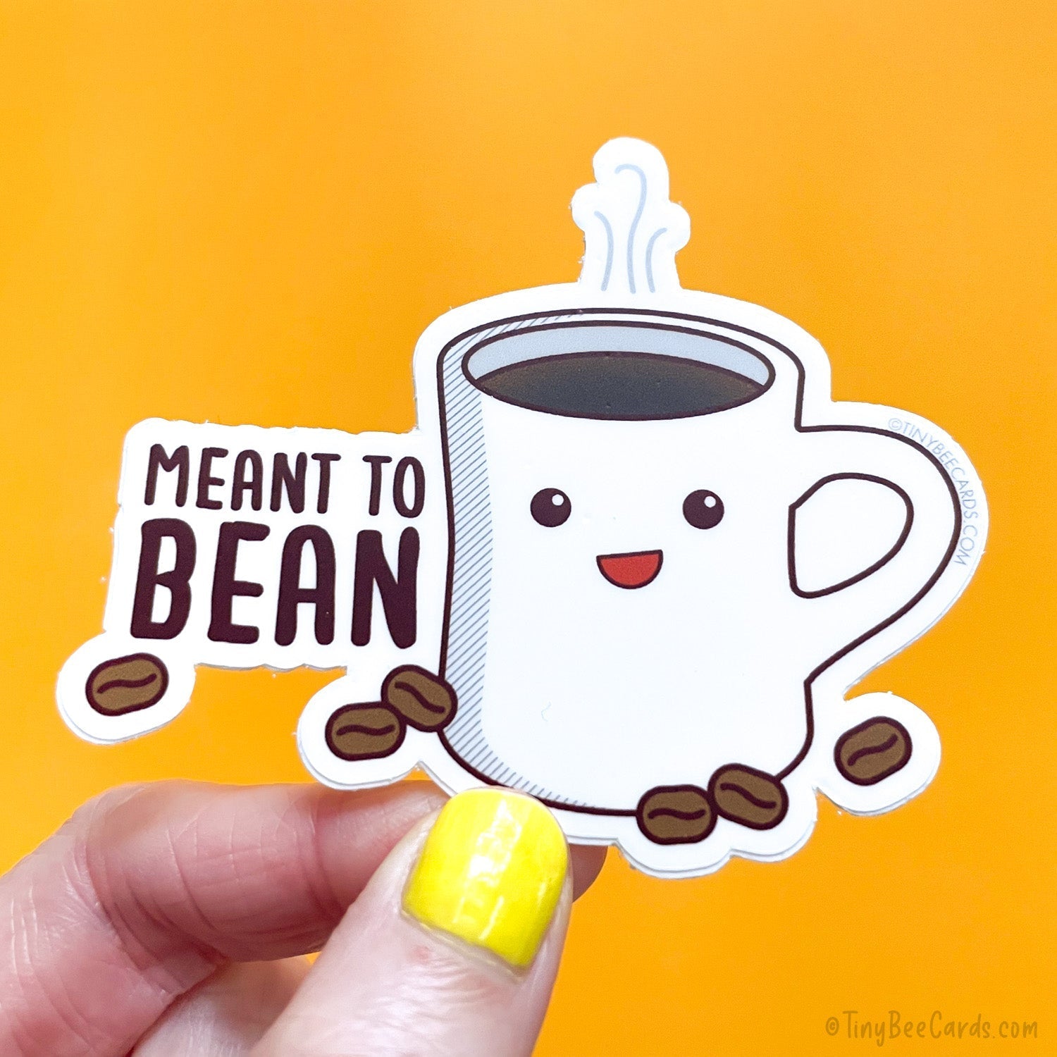Coffee Vinyl Sticker &amp;quot;Meant to Bean&amp;quot;
