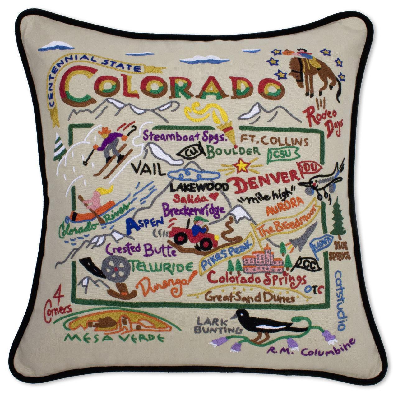 Colorado Hand-Embroidered Pillow