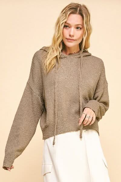 Cozy Drop Shoulder Hooded Sweater by Davi &amp;amp; Dani