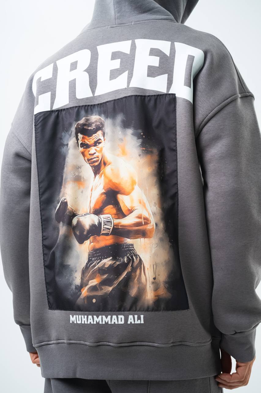 Oversize &#39;Creed&#39; Muhammad Ali Graphic Hoodie - Boxing Inspired Streetwear Sweatshirt