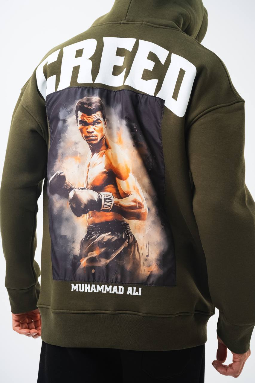 Oversize &#39;Creed&#39; Muhammad Ali Graphic Hoodie - Boxing Inspired Streetwear Sweatshirt