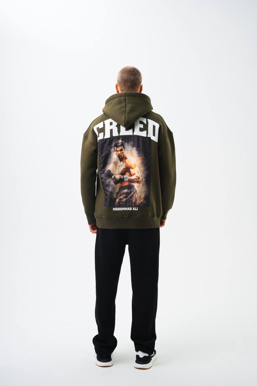 Oversize &#39;Creed&#39; Muhammad Ali Graphic Hoodie - Boxing Inspired Streetwear Sweatshirt