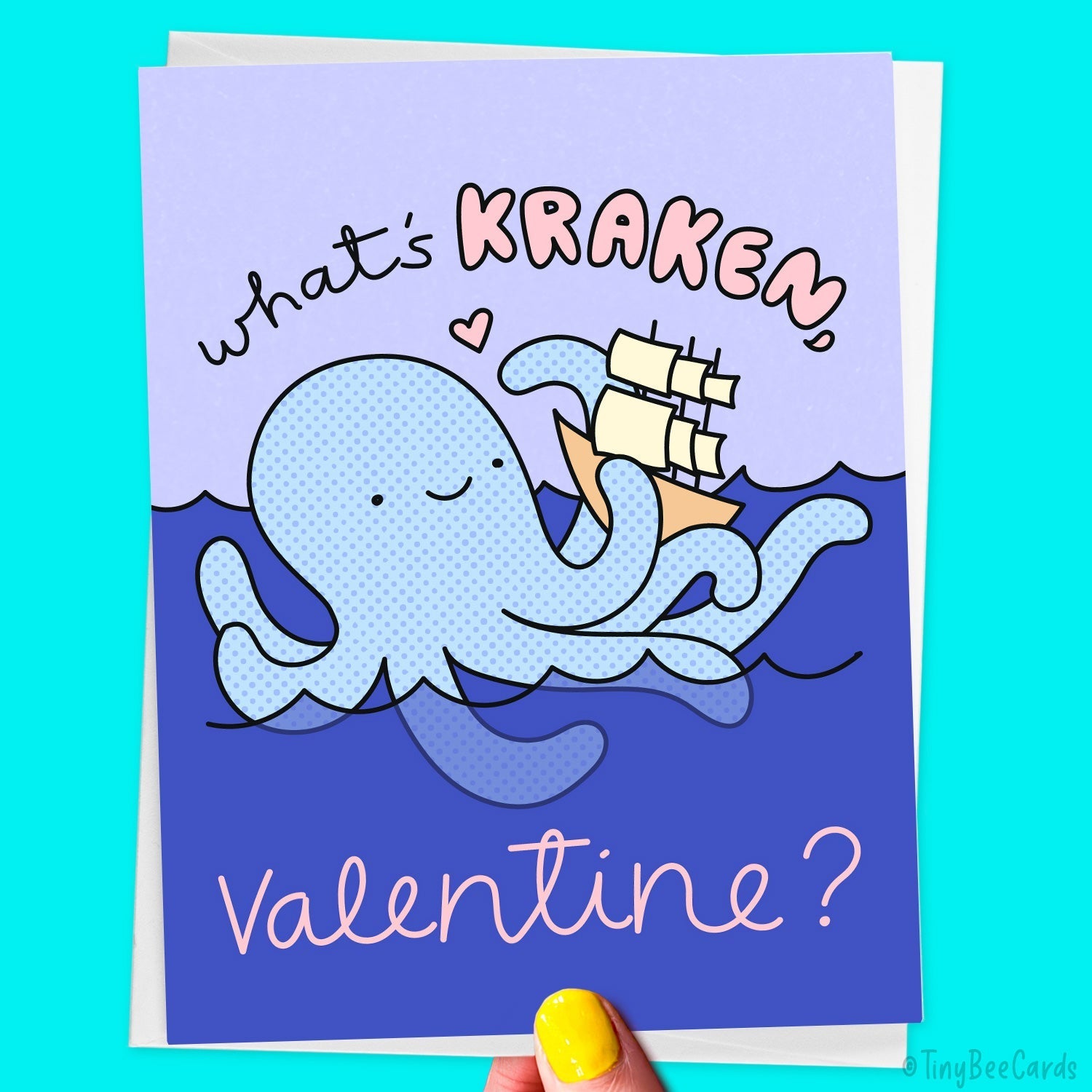 Cryptid Valentine Card &amp;quot;What&amp;#39;s Kraken?&amp;quot;