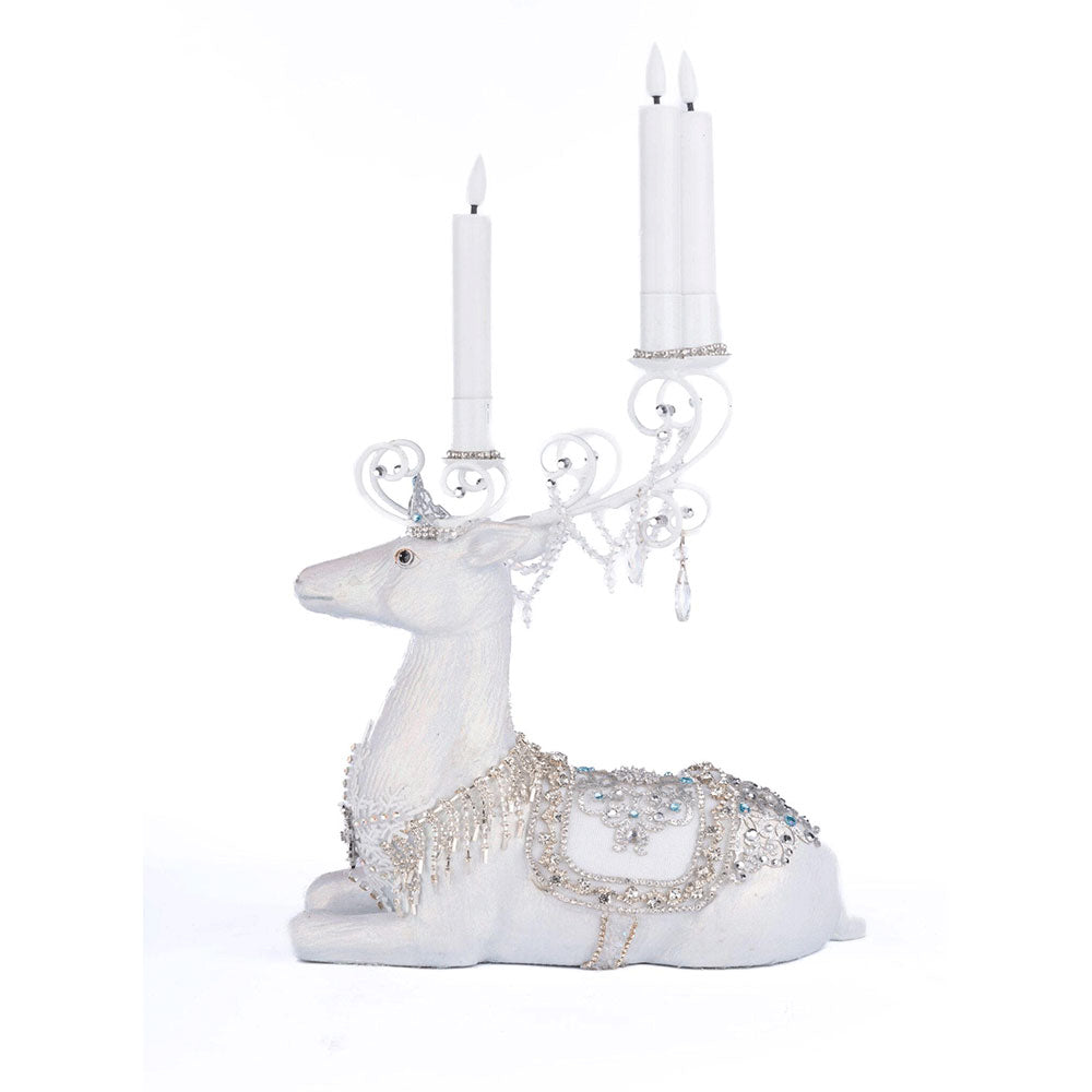 Crystal Christmas Sitting Deer Candle Holder by Katherine&amp;#39;s Collection