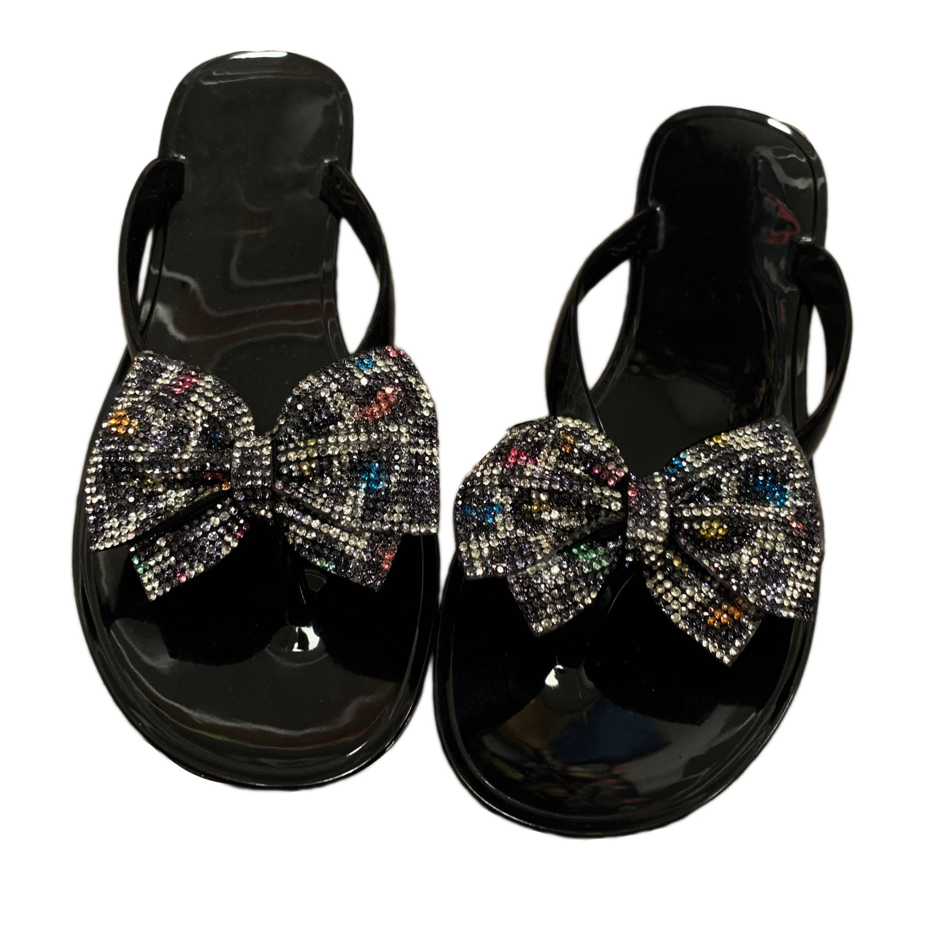 Bling Bow Thong Sandals -Mutli Color Leopard {Order A Full Size Larger}