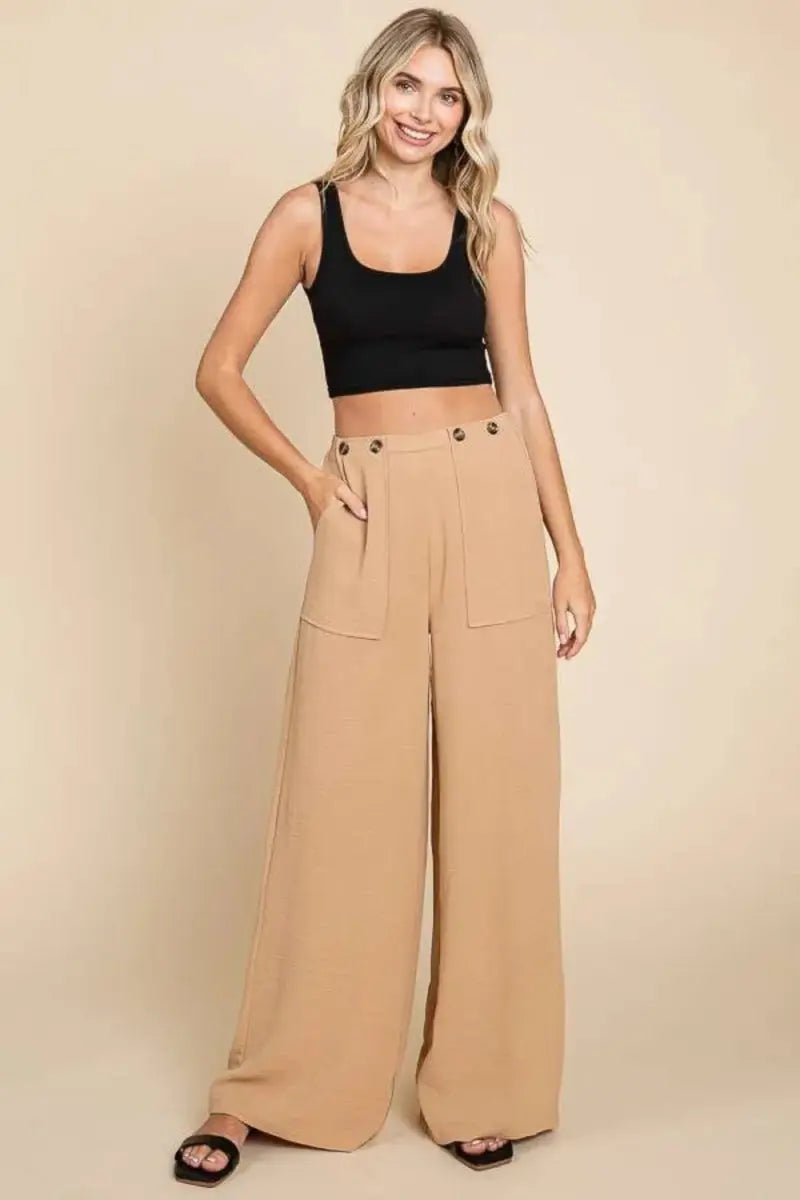 Trendsi High Waist Wide Leg Cargo Women&amp;#39;s Pants: Comfy &amp;amp; Trendy