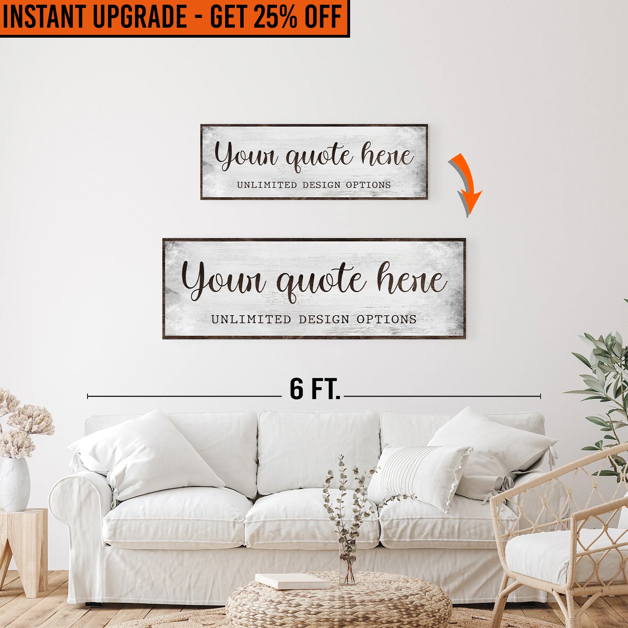 Upgrade Your 12x36 Inches &amp;#39;Custom Quote&amp;#39; (Style 1) Canvas Measuring To 16x48 Inches