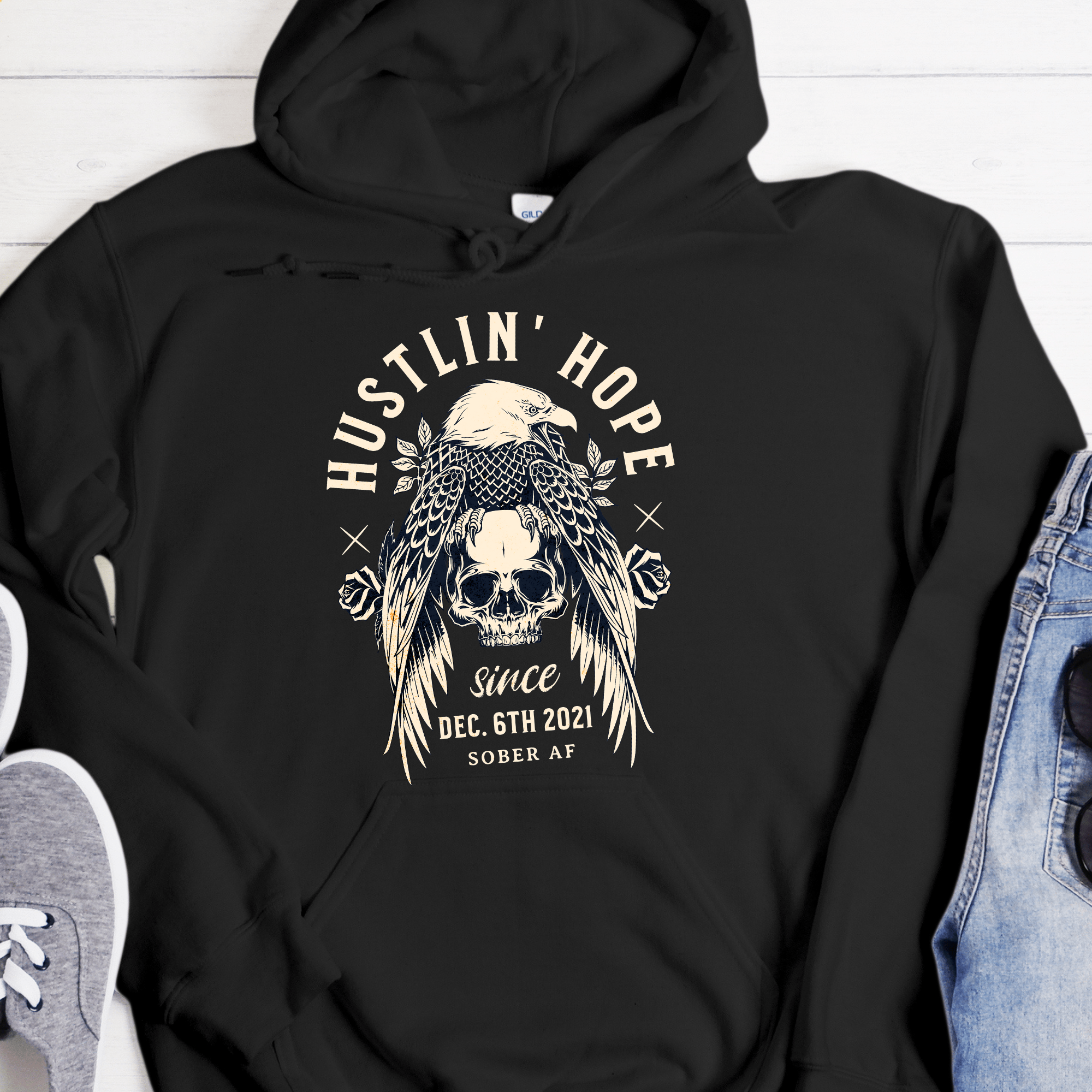 Custom Recovery Hoodie | Inspiring Sobriety | Hustlin&amp;#39; Hope