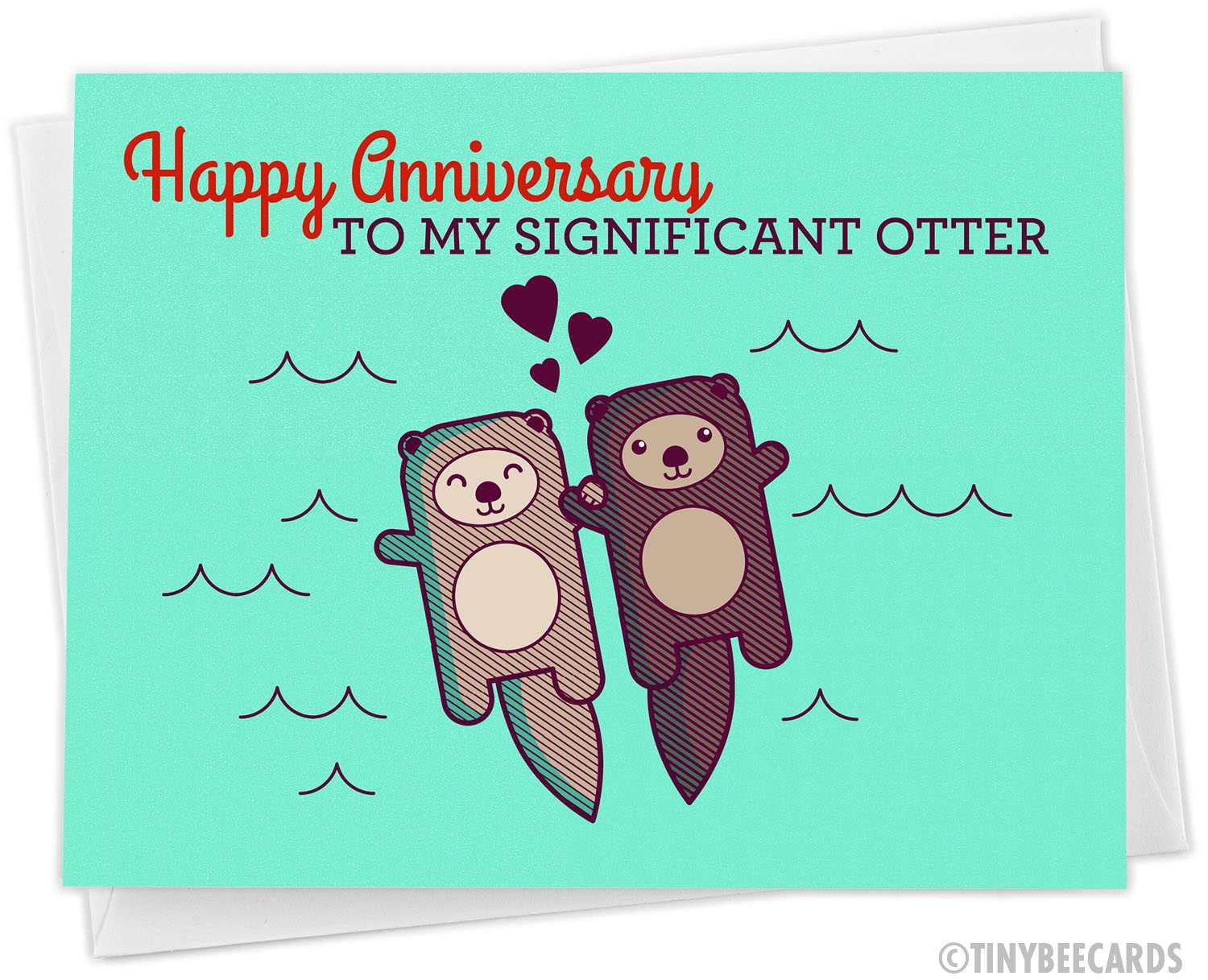 Cute Anniversary Card &amp;quot;Significant Otter&amp;quot;