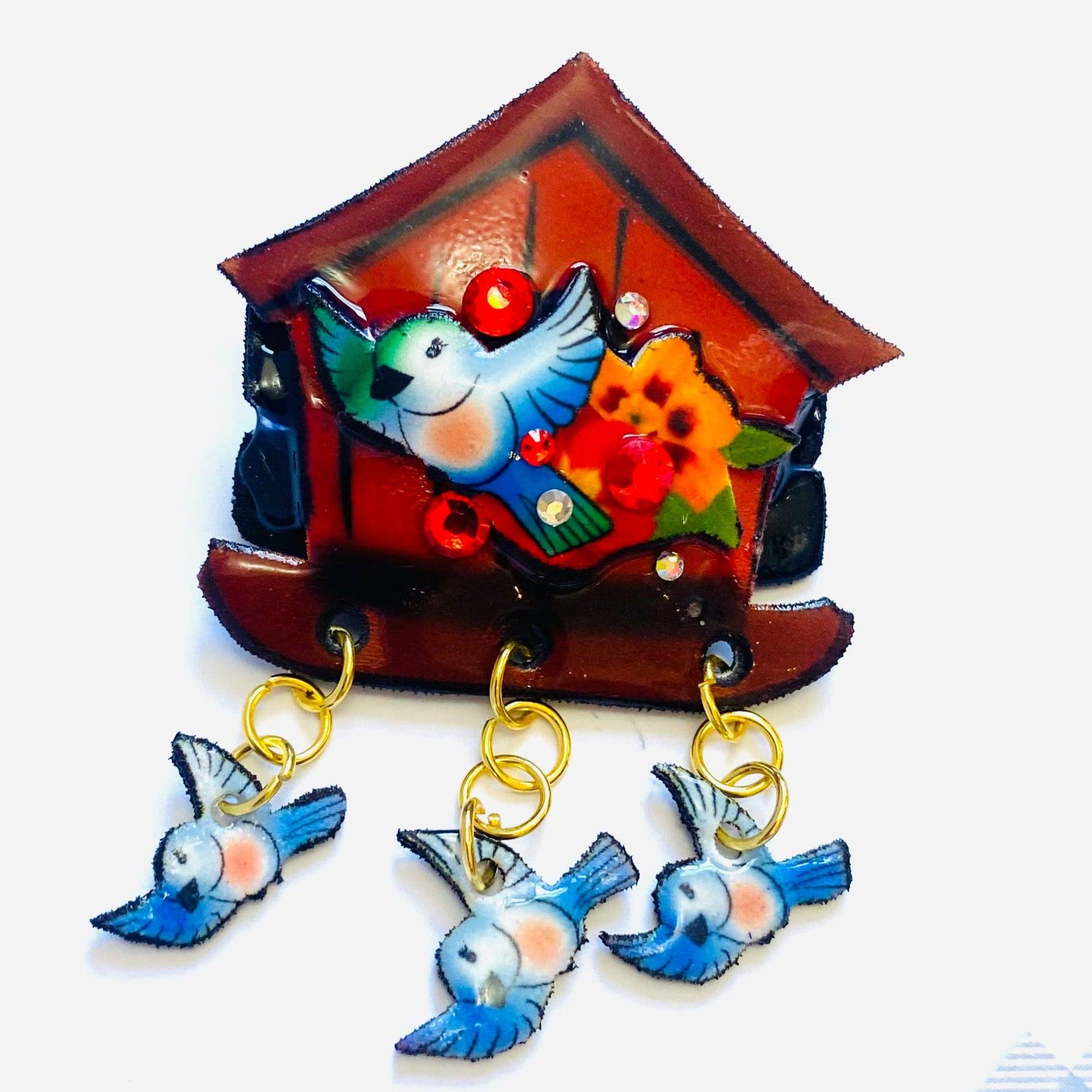 Cute Birdhouse Brooch by Rosie Rose Parker