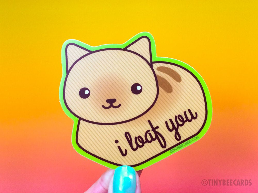 Cute Cat Vinyl Sticker &amp;quot;I Loaf You&amp;quot;