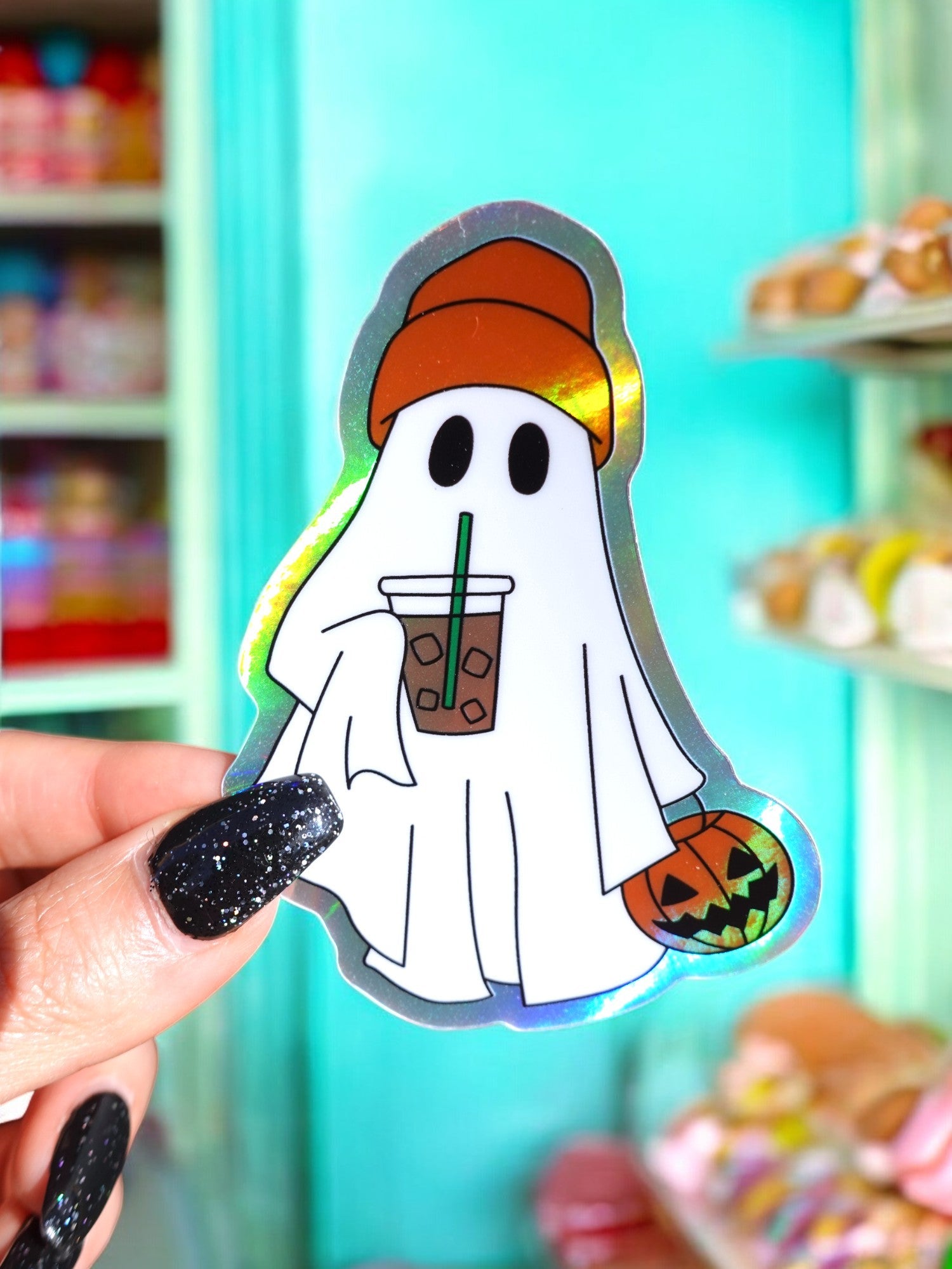 Retro Ghostie Hallowen Sticker