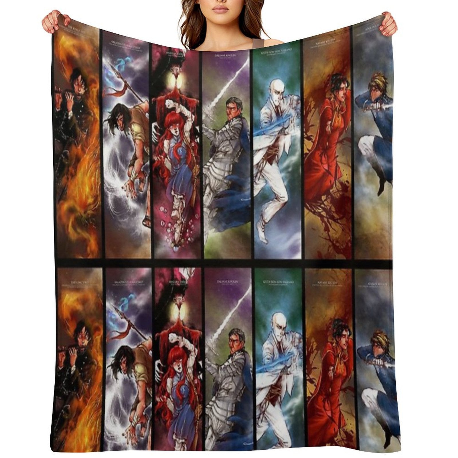 The Stormlight Archive Epic Fantasy Novel 2022 By Brandon Sanderson Character Fanart Collage Throw Blanket