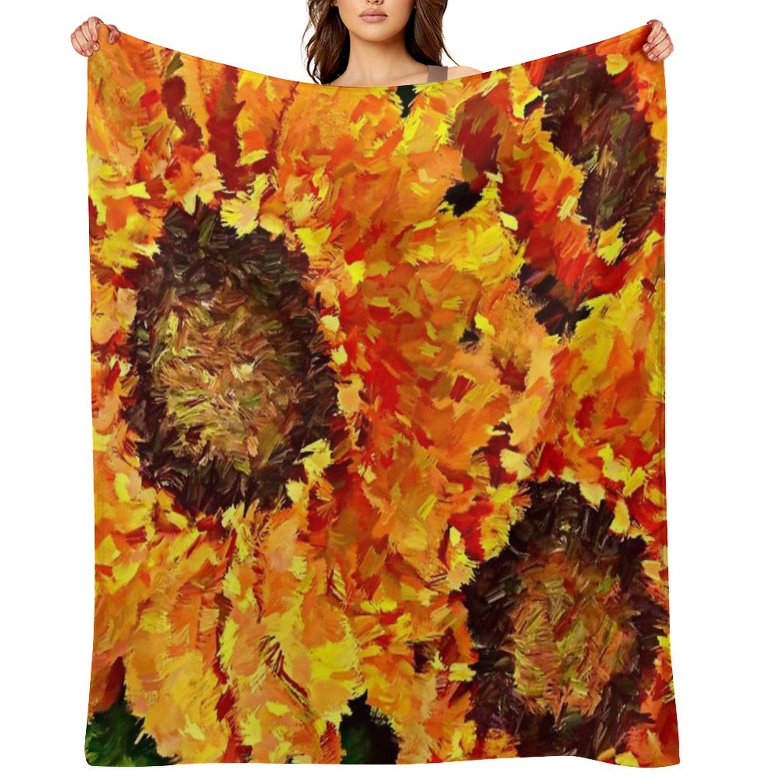 Sunflowers Abstracted Throw Blanket