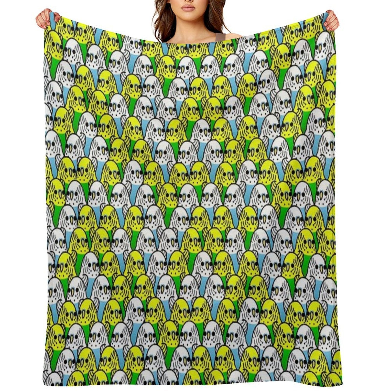 Too Many Birds! - Budgie Squad 1 Throw Blanket