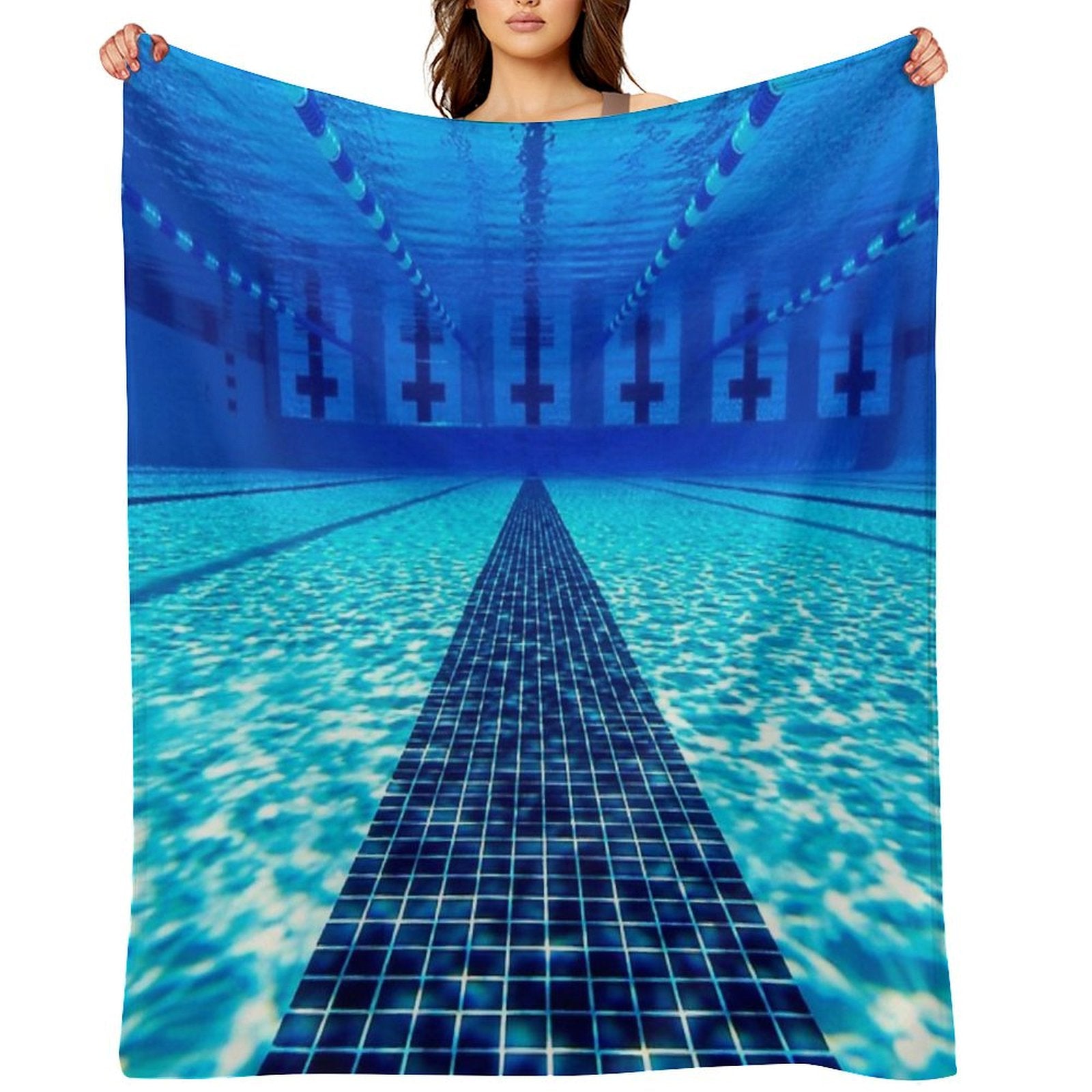 Beautiful Underwater Pool View - Swimming Pool Photography Throw Blanket