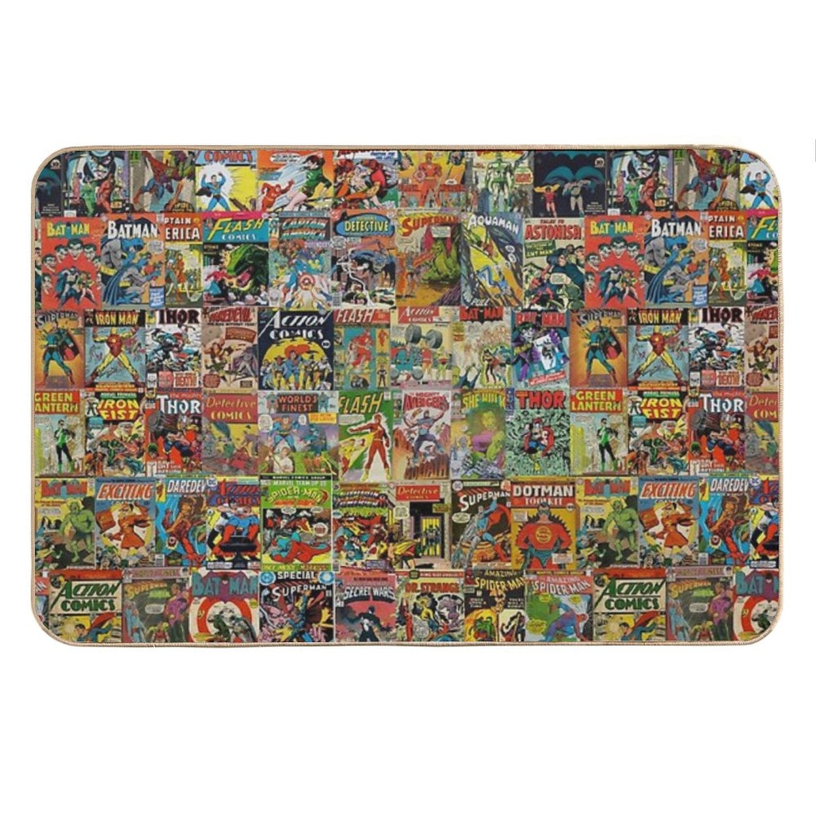 Vintage Comic Book Pattern Bath Mat