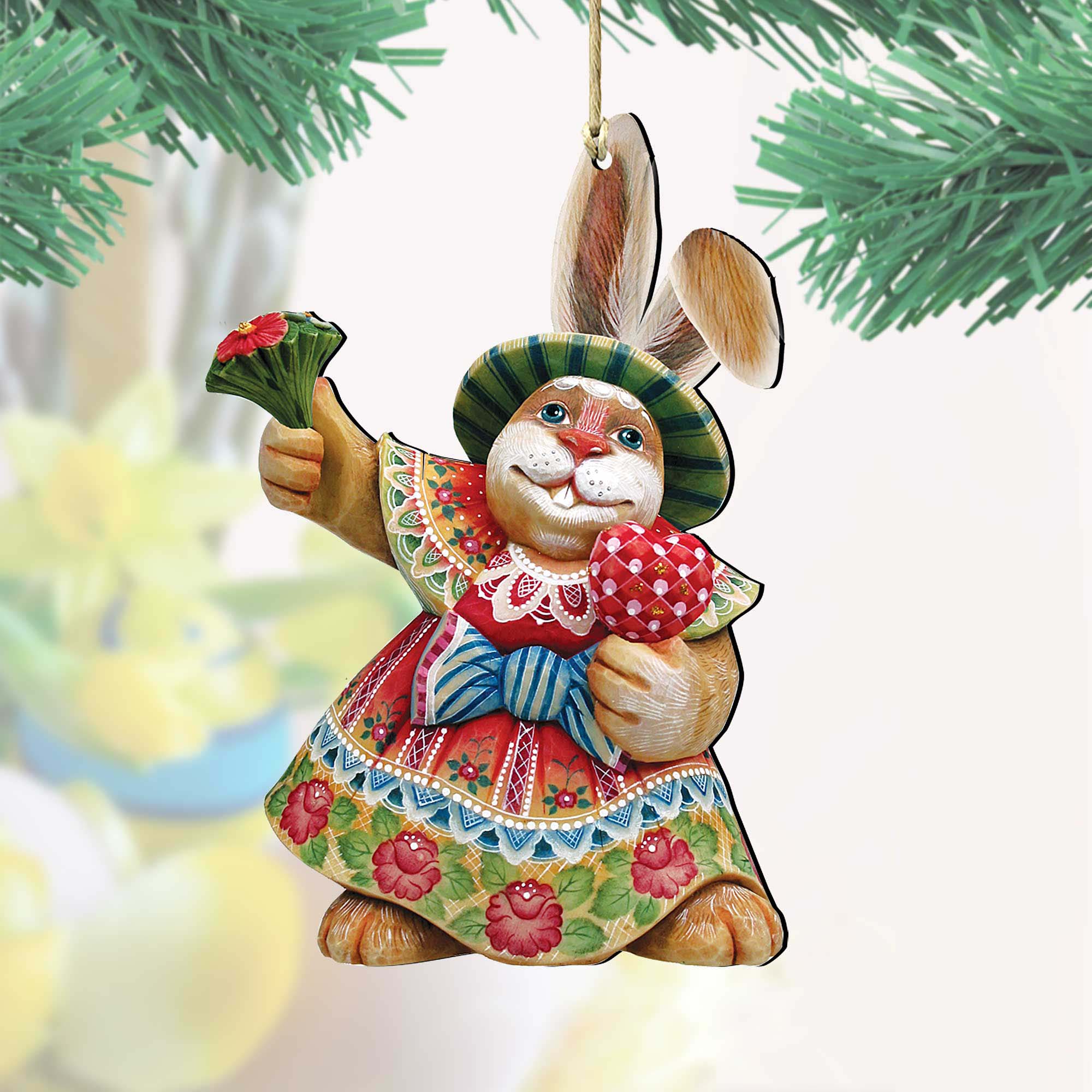 Mamie Bunny Wooden Ornaments Easter by G. DeBrekht - Easter Spring Decor - 8154421