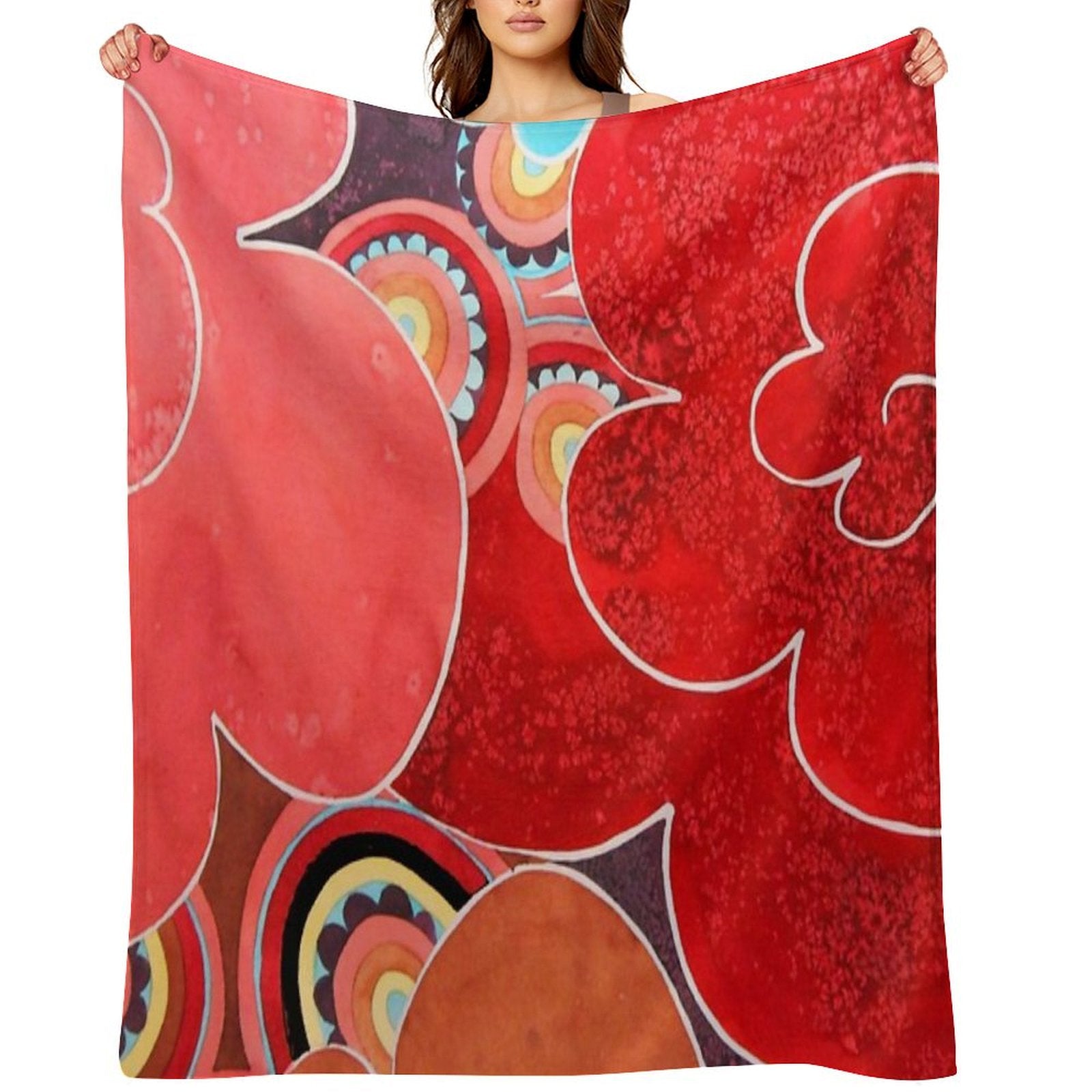 Abstract Flowers Throw Blanket